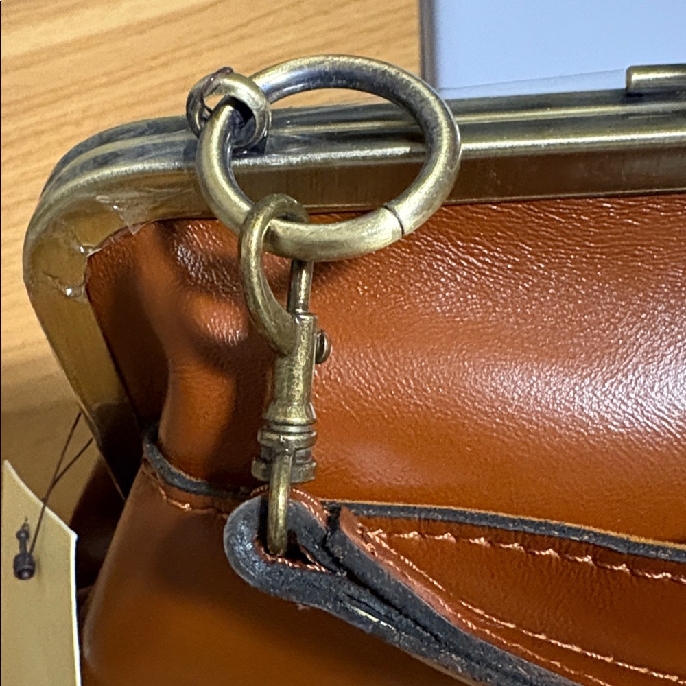 Patricia Nash Heritage Leather Frame Clutch Crossbody – Viola Tan NWT - Picture 9 of 10